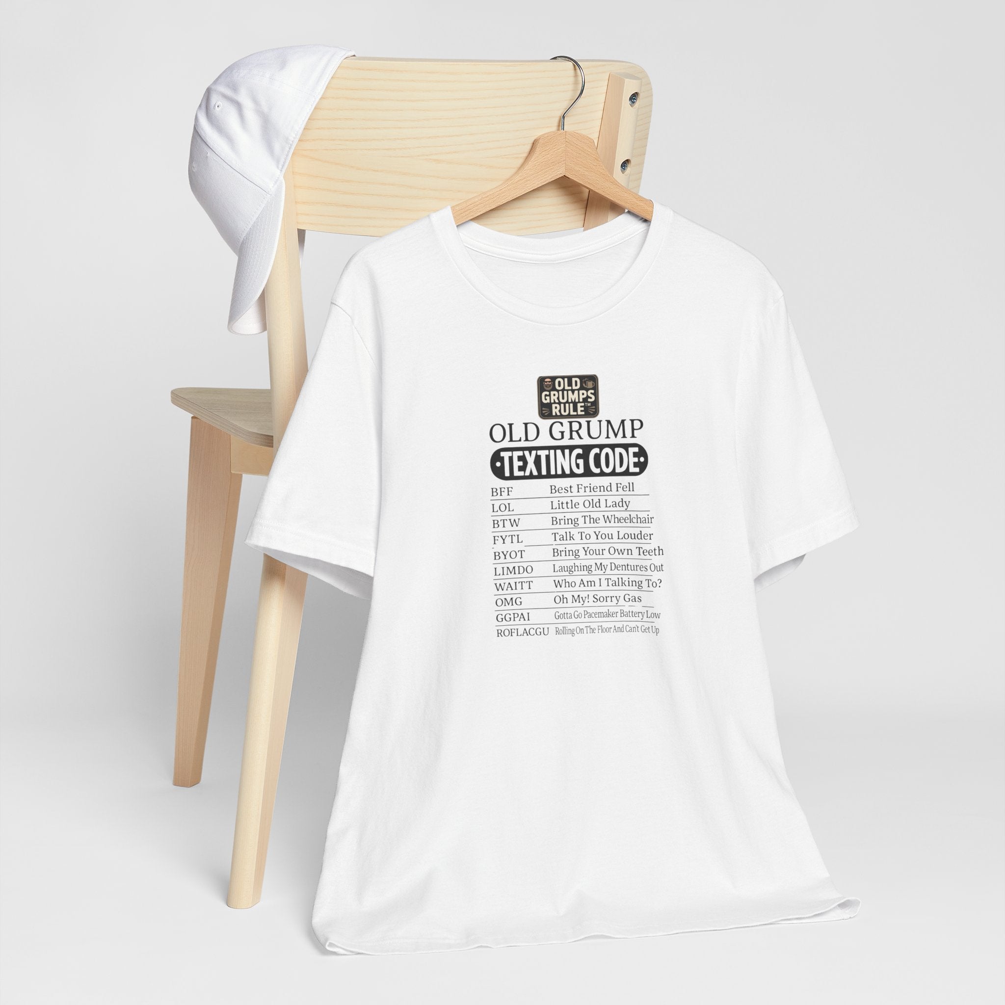 OLD GRUMPS RULE™ – Old Grump Texting Code Tee