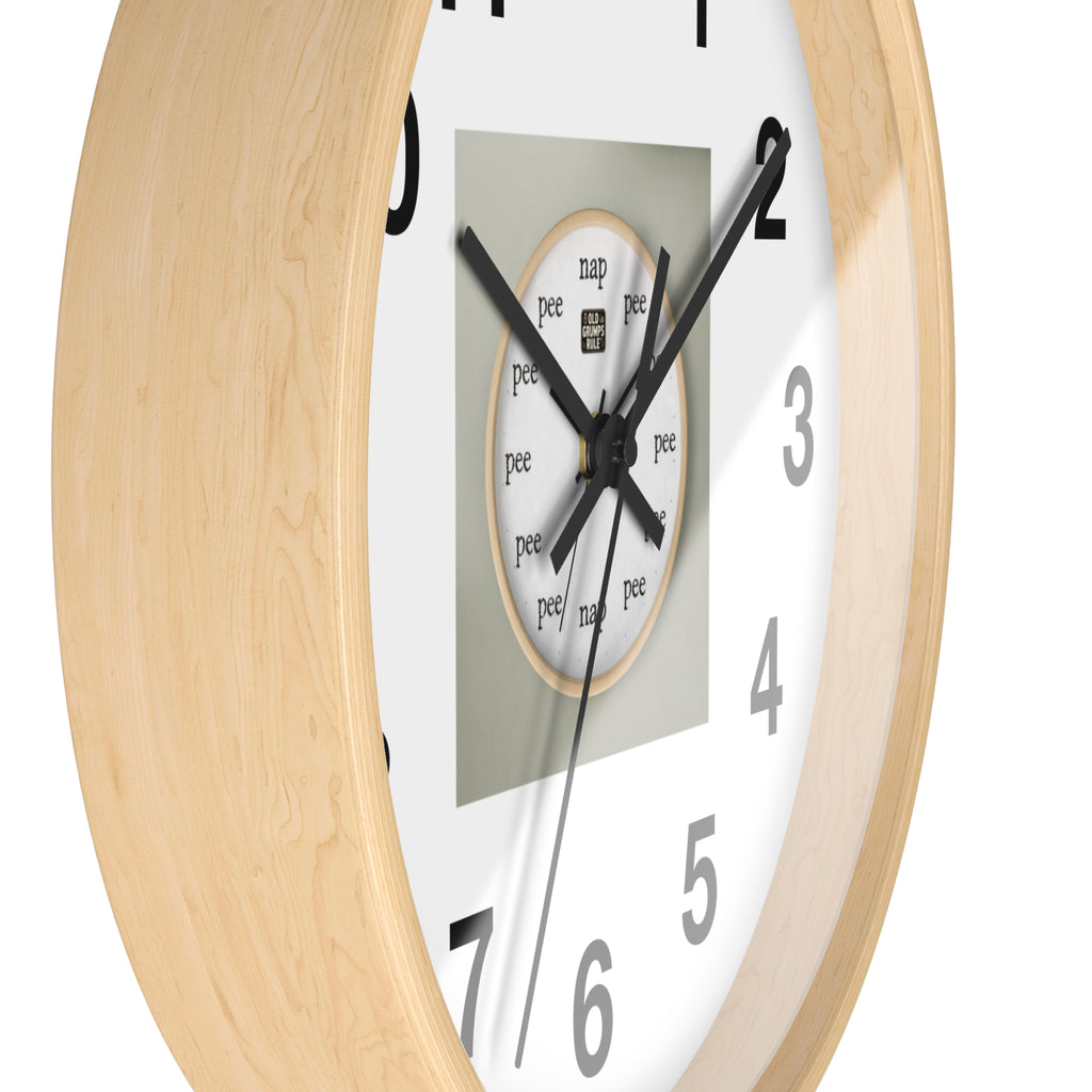 Funny Grumpy Old Man Wall Clock – Nap & Pee Schedule Edition
