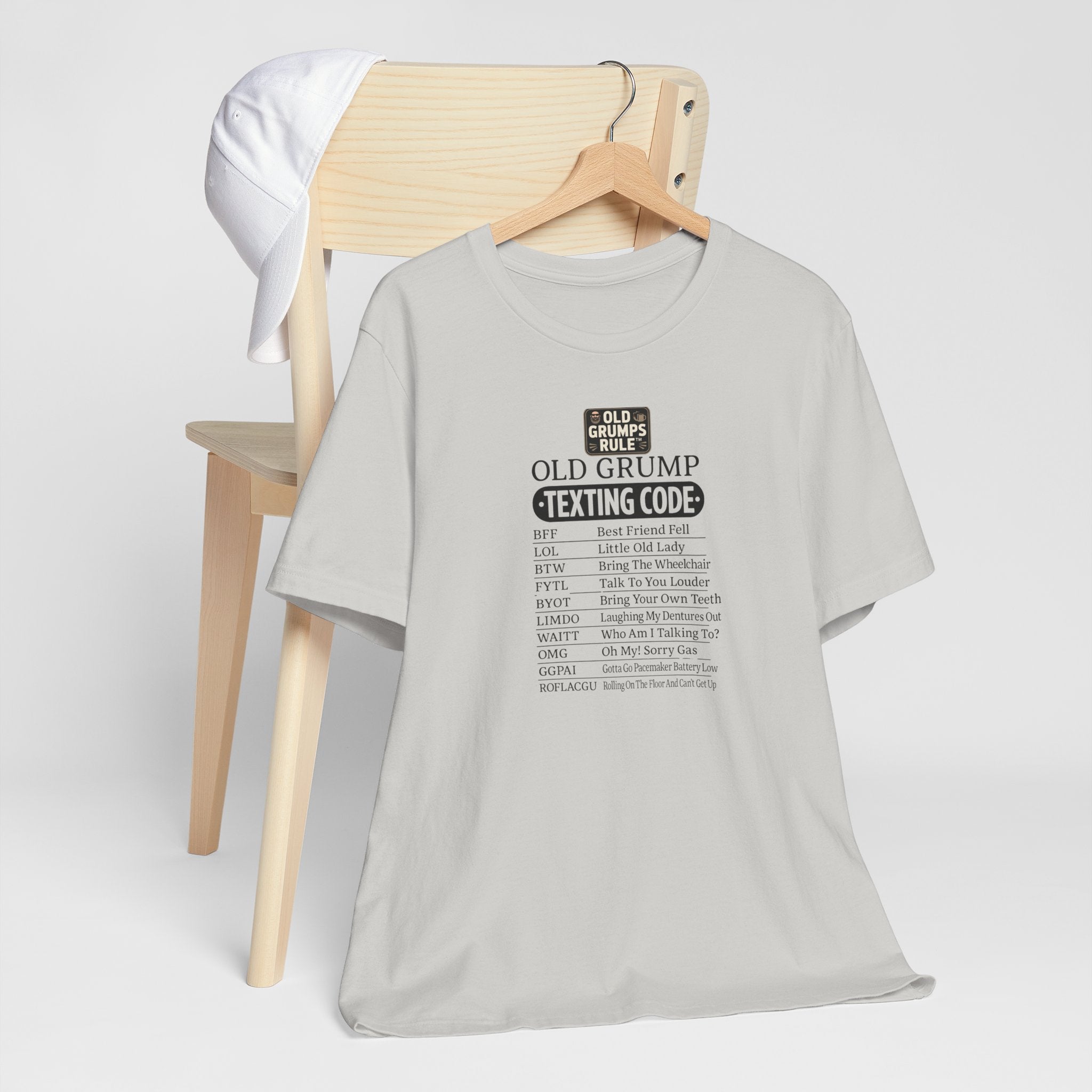 OLD GRUMPS RULE™ – Old Grump Texting Code Tee
