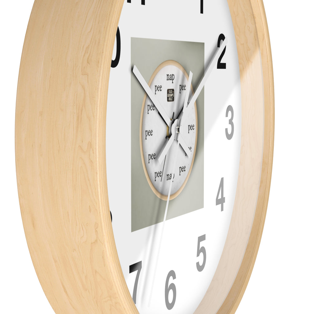 Funny Grumpy Old Man Wall Clock – Nap & Pee Schedule Edition