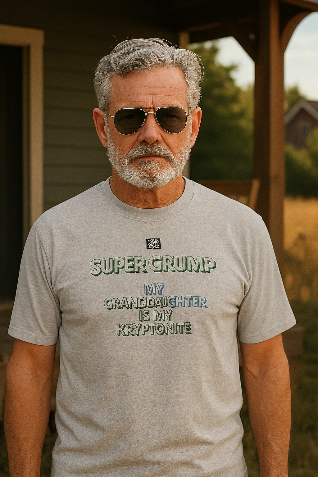 OLD GRUMPS RULE™ – My Granddaughter Is My Kryptonite Long Sleeve Tee