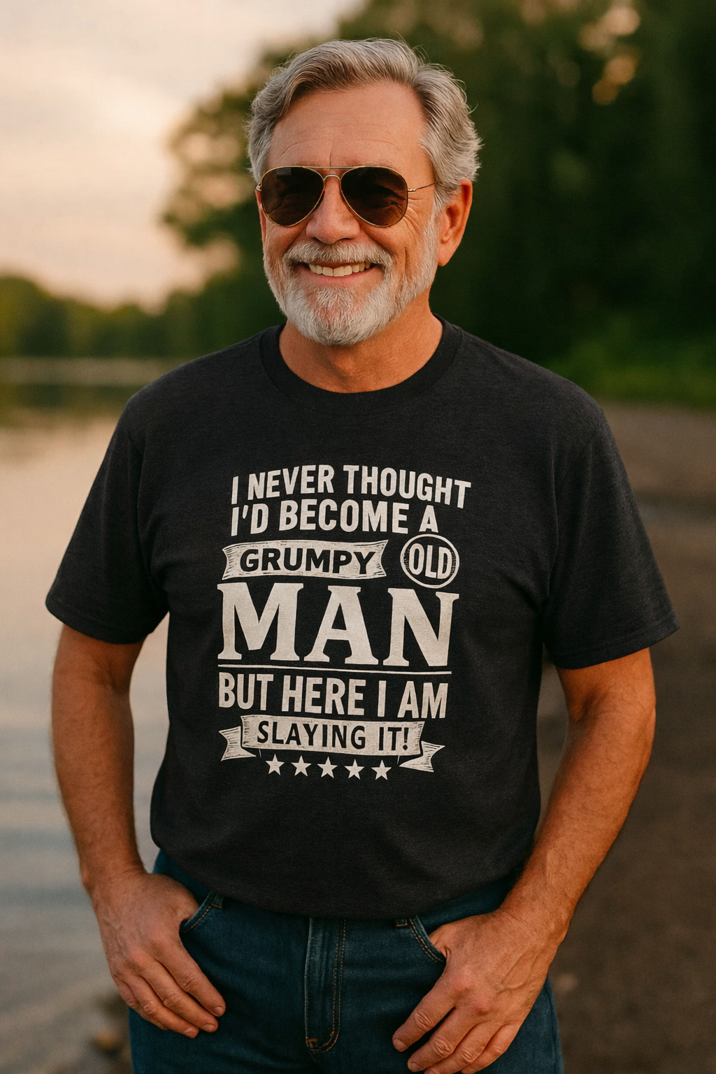 OLD GRUMPS RULE™ – Grumpy Old Man Slaying It Tee
