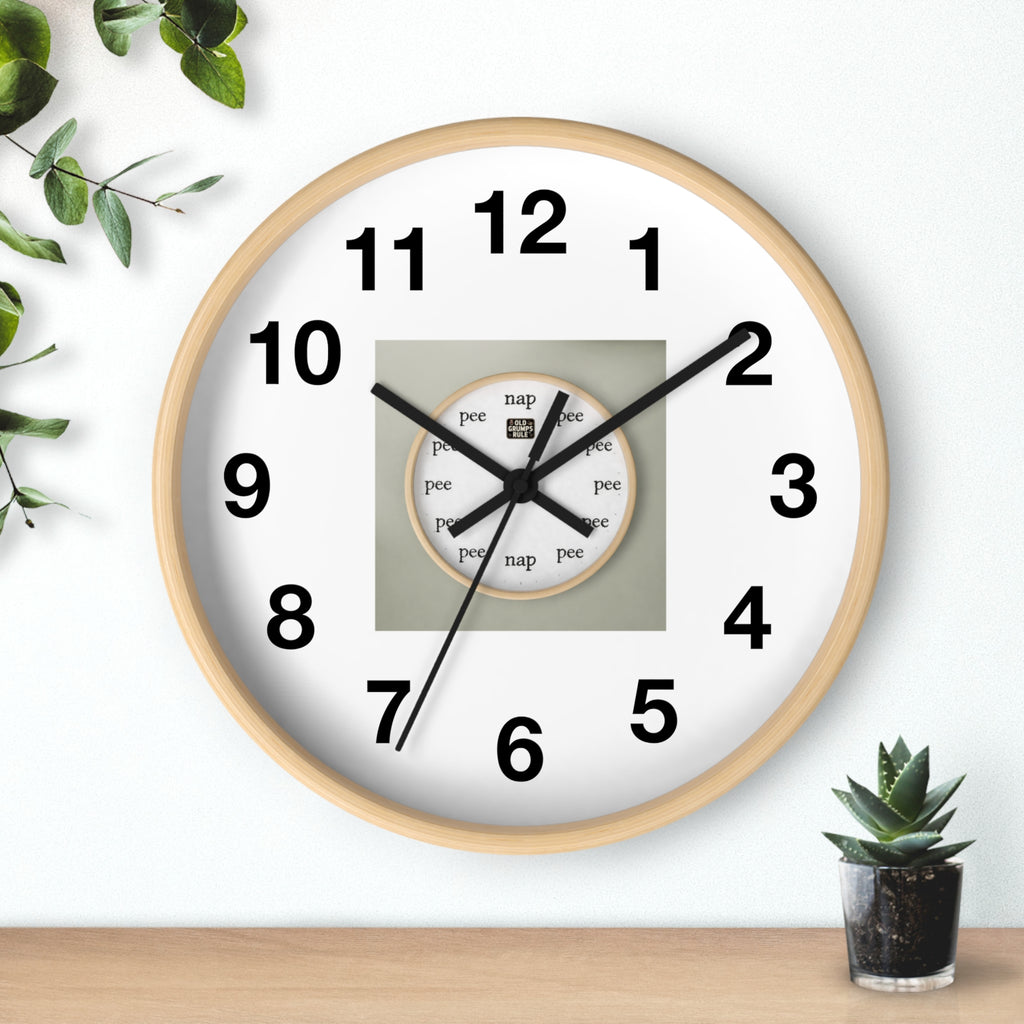 Funny Grumpy Old Man Wall Clock – Nap & Pee Schedule Edition
