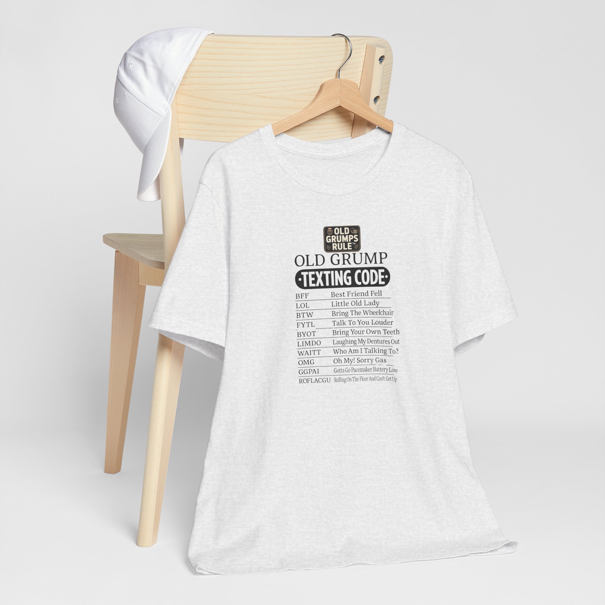 OLD GRUMPS RULE™ – Old Grump Texting Code Tee